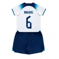 England Harry Maguire #6 Hemmadräkt Barn VM 2022 Kortärmad (+ Korta byxor)